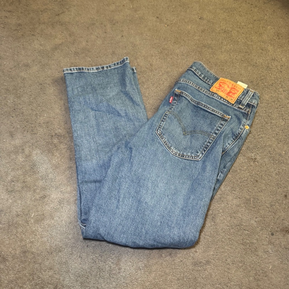 Levis 514 Straight Fit Mens Jeans W36 L30 Medium Wash Blue Denim Pants